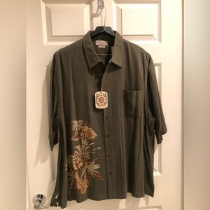 NWT Pusser's Island Reserve 100% Silk Button Down Shirt